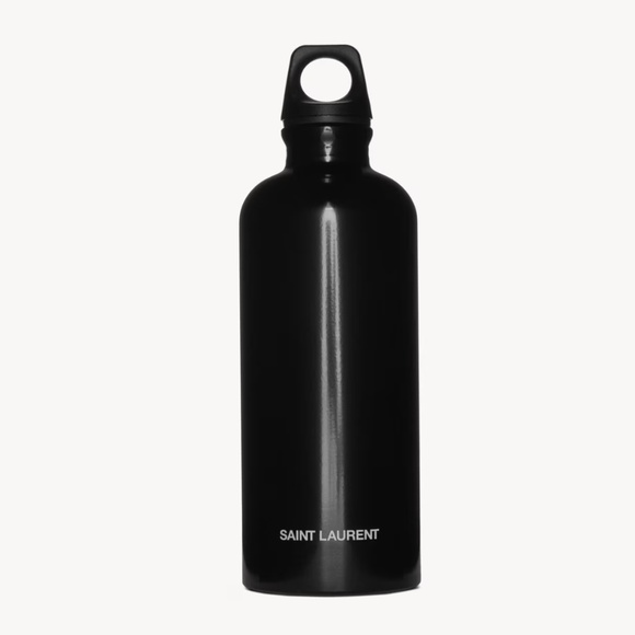 Authentic YSL Saint Laurent Sigg Water Bottle Black Aluminum Travel 20oz / 0.6L - Picture 1 of 6